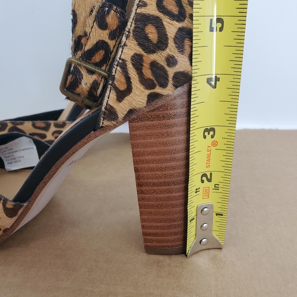 Soludos Collette Heels, Cheetah Print Calf Hair, Size 9.5 New Sandals Tan Brown - Picture 7 of 8